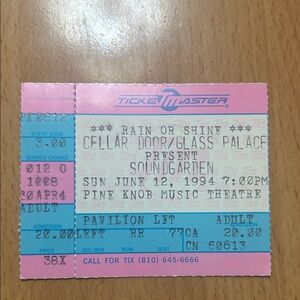 SOUNDGARDEN VTG 1994 Ticket Stub Pine Knob Clarkston MI Chris Cornell Grunge